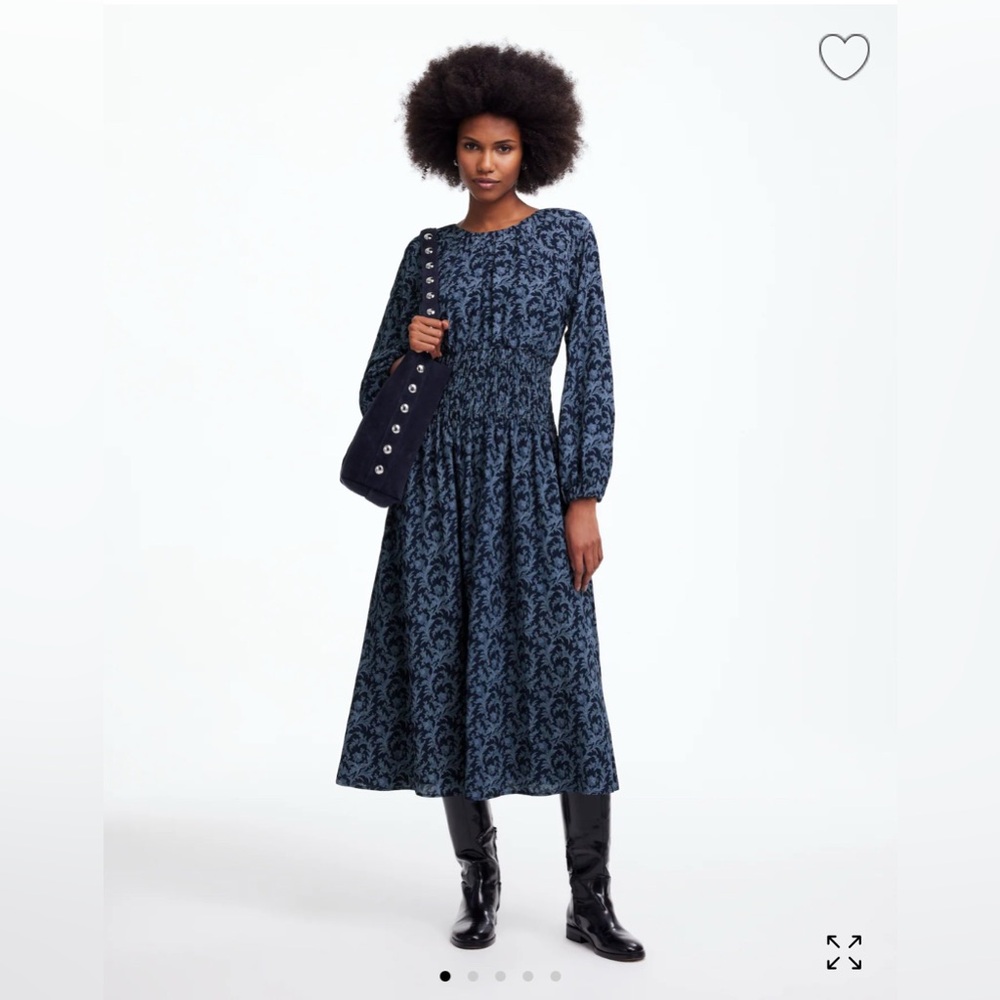 NWT madewell bubble sleeve mocked midi dress in  floral